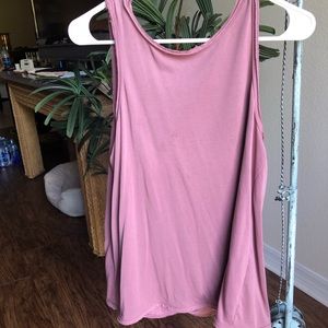 Pink backless tank top